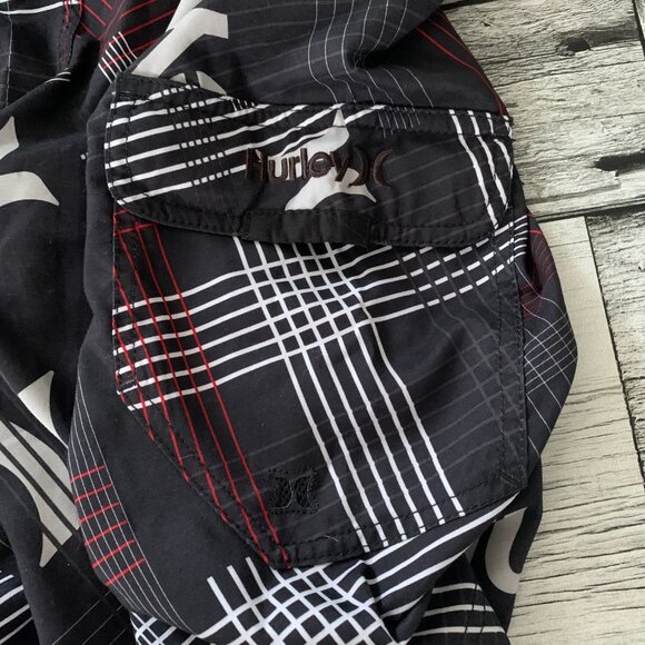 Hurley Striped Graphic Logo Spellout Lightweight Board Shorts - Picture 3 of 11